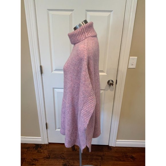 J.Crew Light Purple Wool Blend Turtleneck Poncho, Size XS/Small - Picture 4 of 6